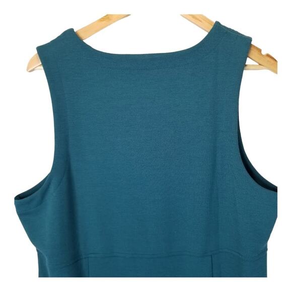 Eddie Bauer Dress Medium Sleeveless Tank Dress Midi Teal - Picture 4 of 8